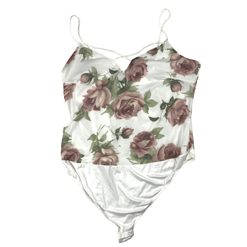 Rue21 Rue + Floral Spaghetti Strap Bodysuit Sz 3X